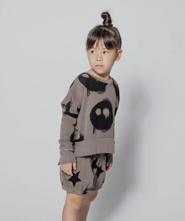 NUNUNU melting masks box sweatshirt brown NUNUNU melting masks box sweatshirt brown